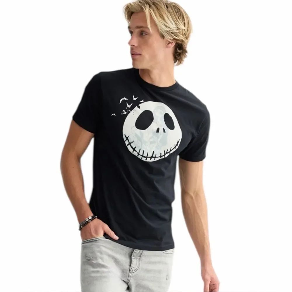 Disney Nightmare Before Christmas Men's Black Jack Skellington T-Shirt Large NWT